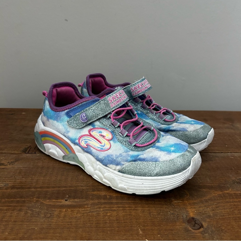 Skechers Kids' Rainbow Sneakers Light Up Running Shoes Sneakers Girls Size 2
